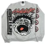 Hellstar Studios Records Crewneck Sweatshirt Grey