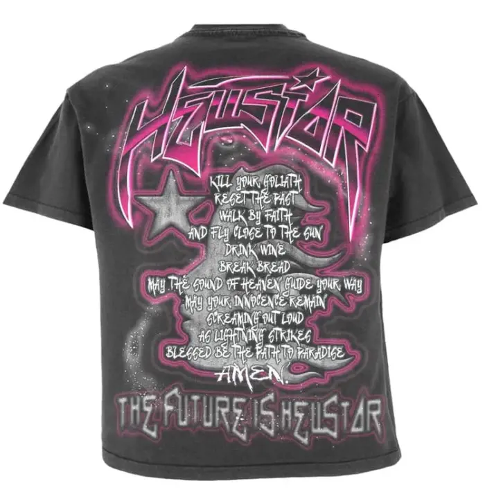 Hellstar Future Pink Goggles Washed Tee Black